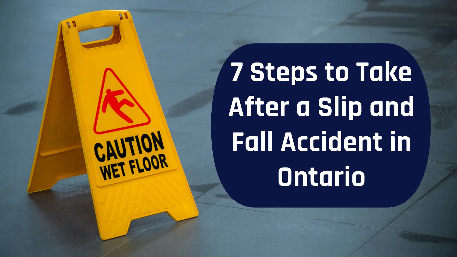 Image of slippery floor with warning sign with title of the blog post