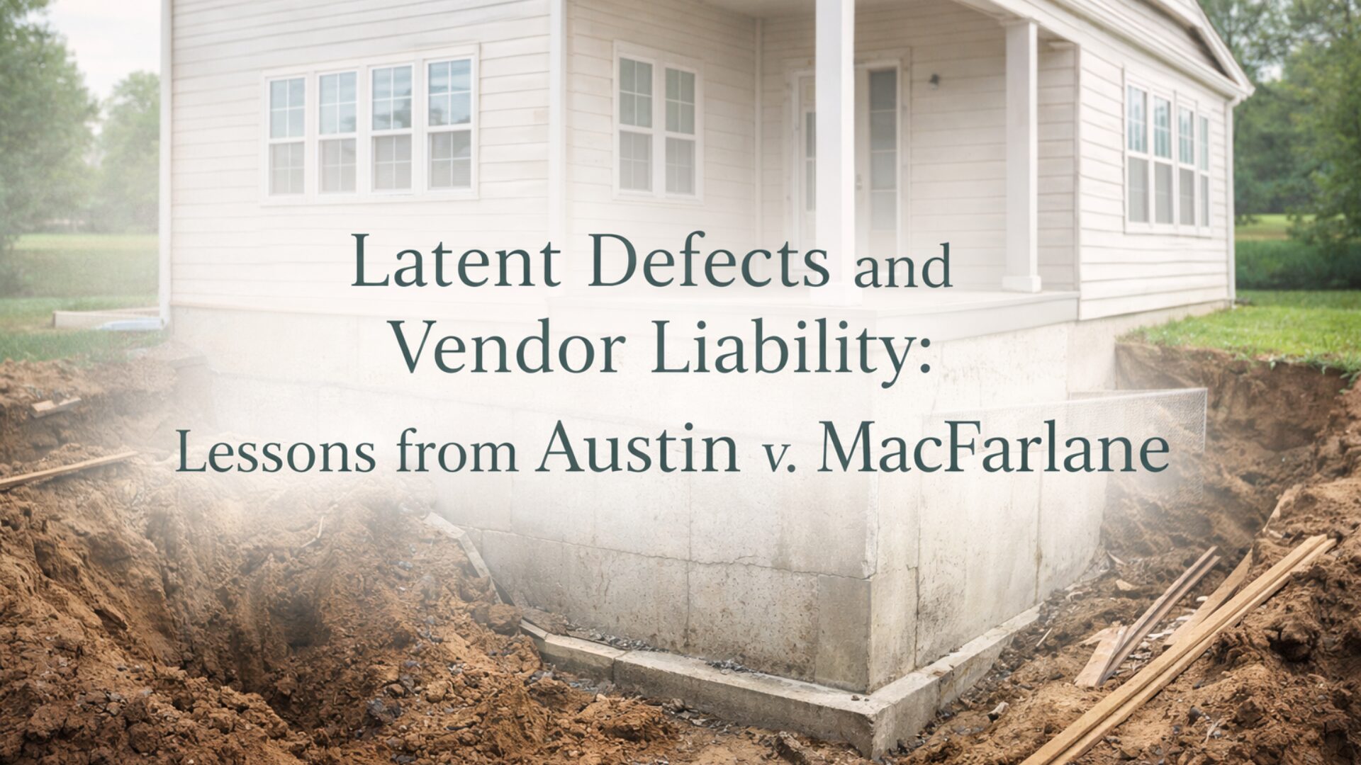 Latent Defects and Vendor Liability: Lessons from Austin v. MacFarlane